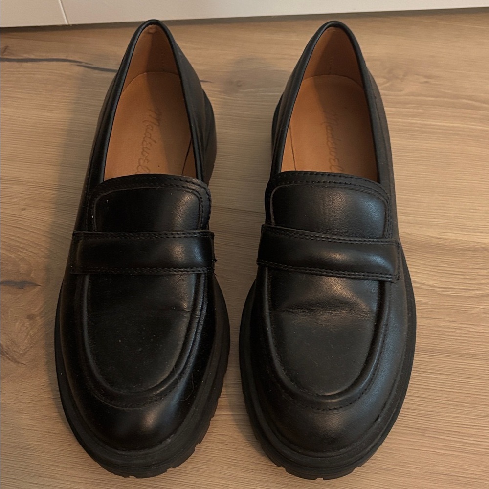 Madewell The Bradley Lugsole Loafer in Black Leather. Like new.